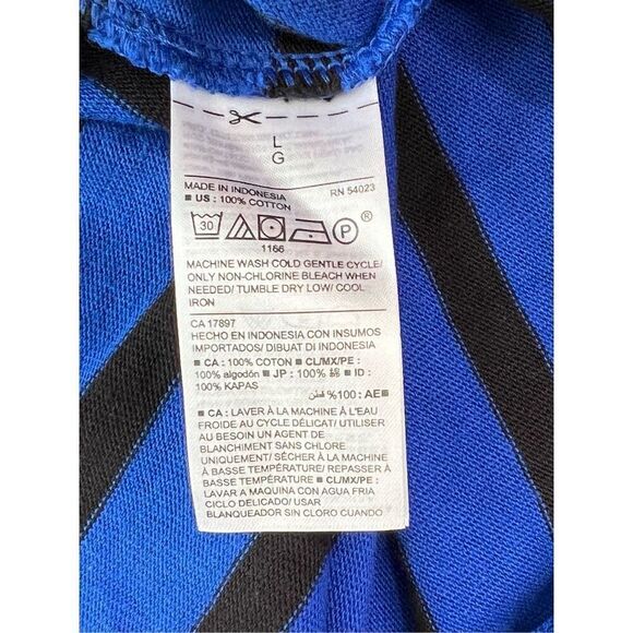 Old Navy Heavyweight Knit Blue Black Striped A-line Dress Sz Large NWOT - Picture 9 of 11